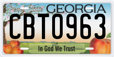 GA license plate CBT0963