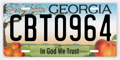 GA license plate CBT0964