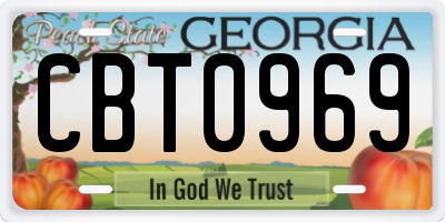 GA license plate CBT0969