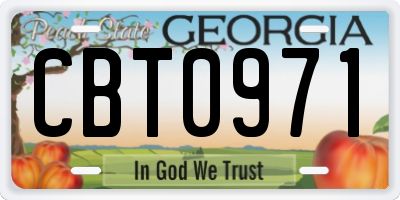 GA license plate CBT0971