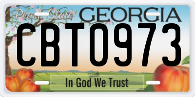 GA license plate CBT0973