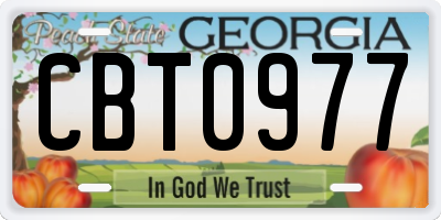 GA license plate CBT0977