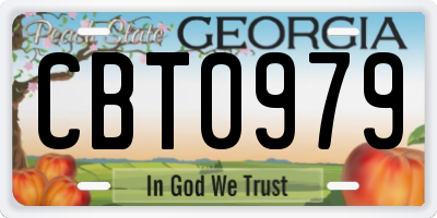 GA license plate CBT0979