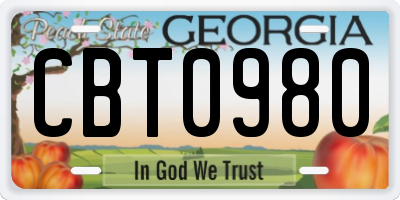 GA license plate CBT0980