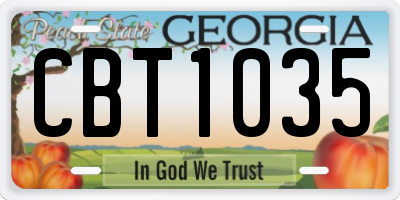 GA license plate CBT1035