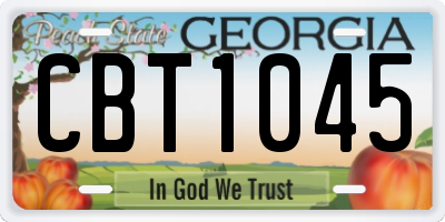GA license plate CBT1045