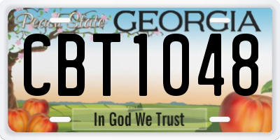 GA license plate CBT1048