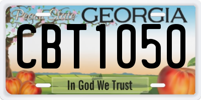 GA license plate CBT1050