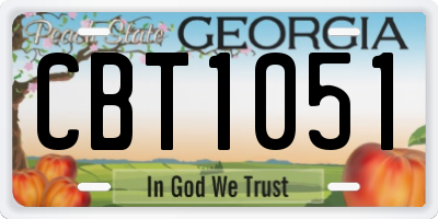 GA license plate CBT1051