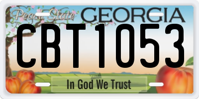GA license plate CBT1053