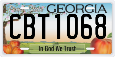 GA license plate CBT1068