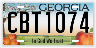 GA license plate CBT1074