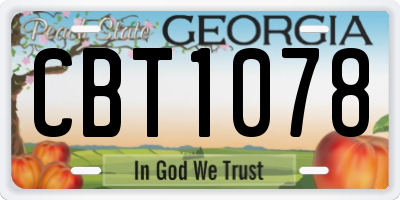GA license plate CBT1078