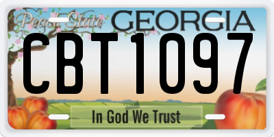 GA license plate CBT1097
