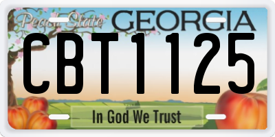 GA license plate CBT1125