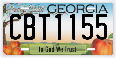 GA license plate CBT1155
