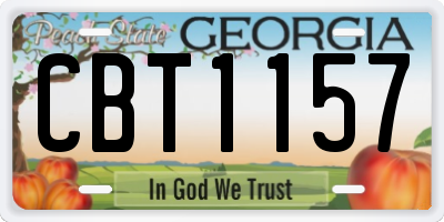 GA license plate CBT1157