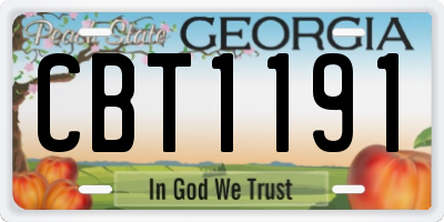 GA license plate CBT1191