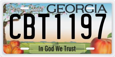 GA license plate CBT1197