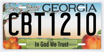 GA license plate CBT1210