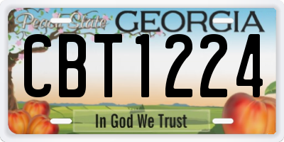 GA license plate CBT1224