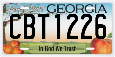 GA license plate CBT1226