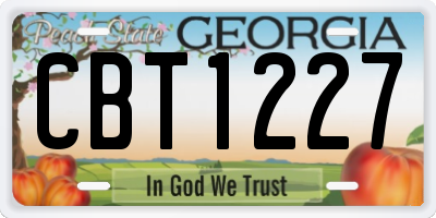 GA license plate CBT1227