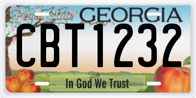 GA license plate CBT1232