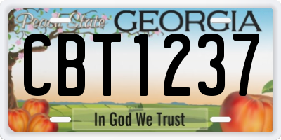 GA license plate CBT1237
