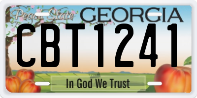 GA license plate CBT1241