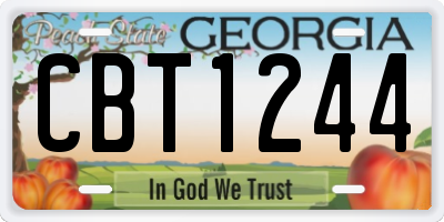 GA license plate CBT1244