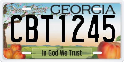 GA license plate CBT1245