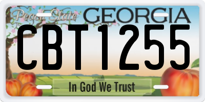 GA license plate CBT1255