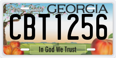 GA license plate CBT1256