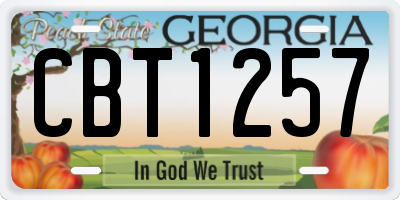 GA license plate CBT1257