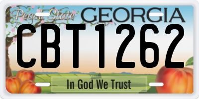 GA license plate CBT1262