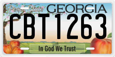 GA license plate CBT1263