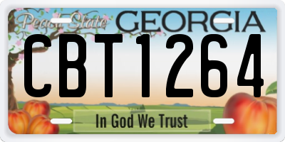GA license plate CBT1264