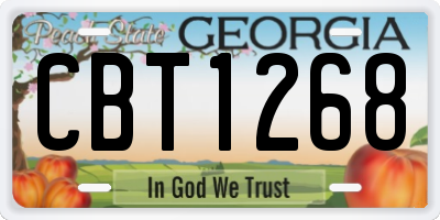 GA license plate CBT1268