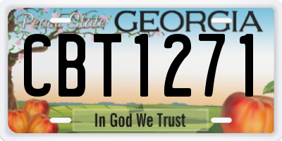 GA license plate CBT1271