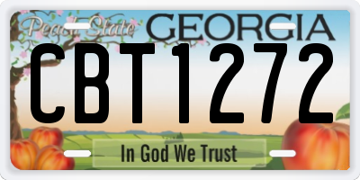 GA license plate CBT1272