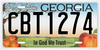 GA license plate CBT1274