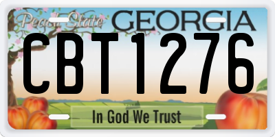 GA license plate CBT1276