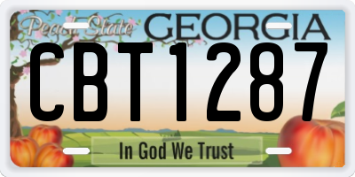 GA license plate CBT1287