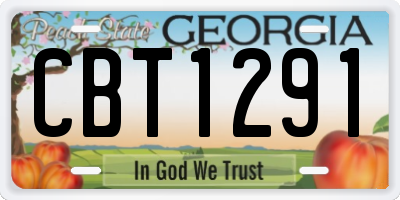 GA license plate CBT1291