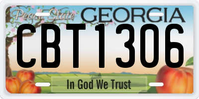 GA license plate CBT1306