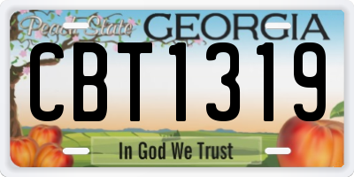 GA license plate CBT1319