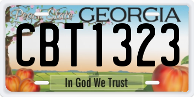 GA license plate CBT1323
