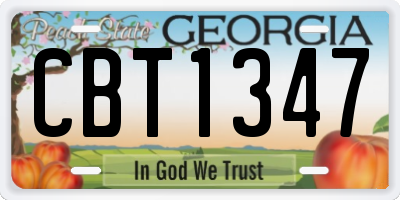 GA license plate CBT1347