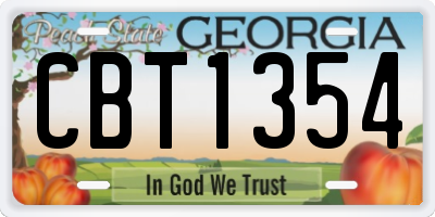 GA license plate CBT1354